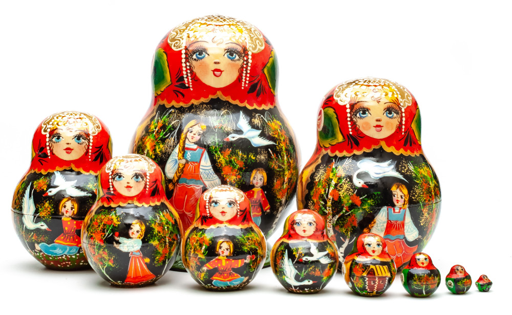 Shop Exclusive Nesting Dolls 140mm The Magic Swan Geese hand painted Matryoshka round doll 10pcs online at Skazka.site | Eligible for fast shipping and free returns. 140mm The Magic Swan Geese hand painted Matryoshka round doll 10pcs