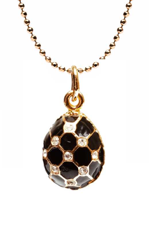 Big Water Drop with a Mesh Black Egg Pendant
