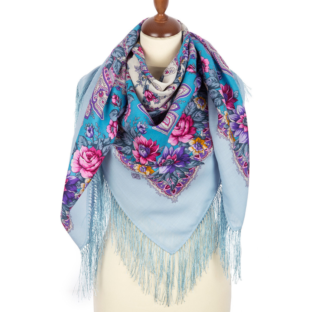 Shop Woolen Scarves with Silk Fringe 125x125 cm Платок «В лучах солнца» online at Skazka.site | Eligible for fast shipping and free returns. Платок «В лучах солнца»