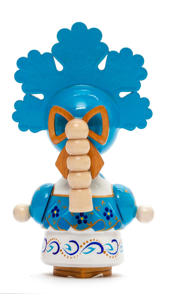 140 mm Russian Girl in Kokoshnik hand painted Wooden Doll (by Summer Shine)