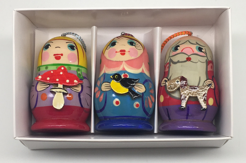 Matryoshka with Russian Traditions Christmas Ornaments