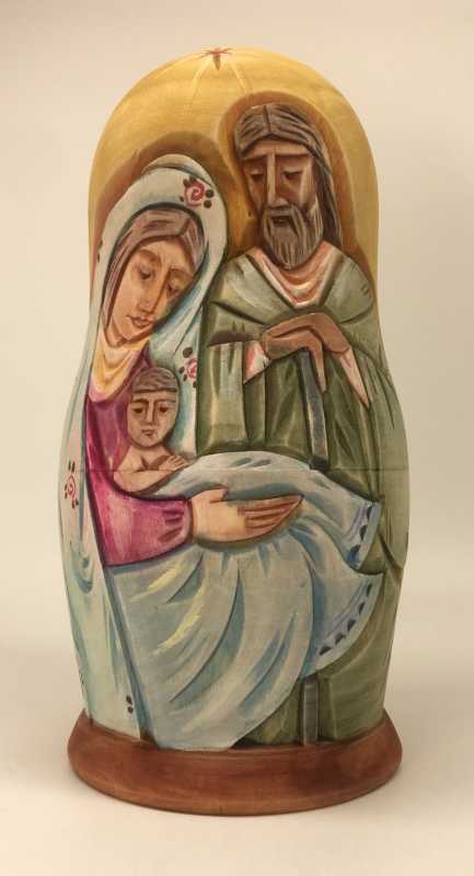 160 mm Nativity Scenes Hand Carvd and Painted Wooden Doll 5 pcs (by Sergey Carved Wooden Dolls Studio)