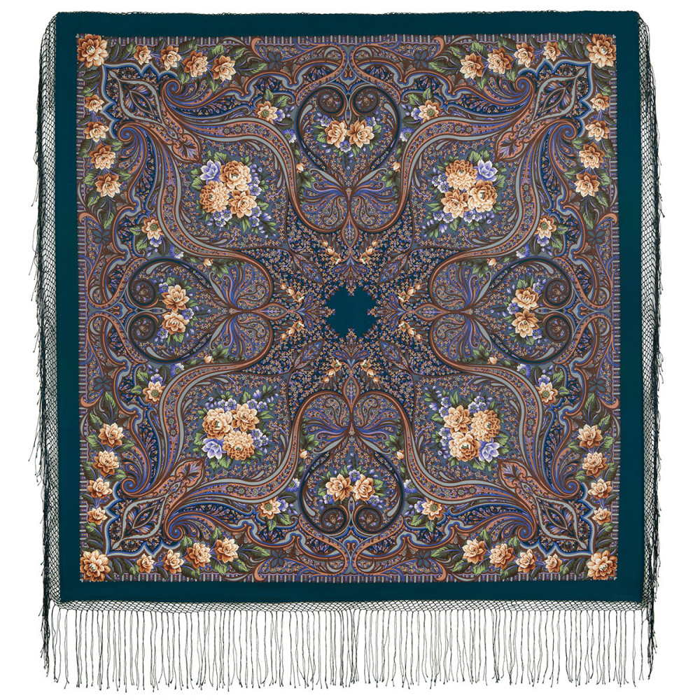 Shop Thick Woolen Fabric Shawls with Silk Fringe 148x148 cm Шаль «Карнавал» online at Skazka.site | Eligible for fast shipping and free returns. Шаль «Карнавал»
