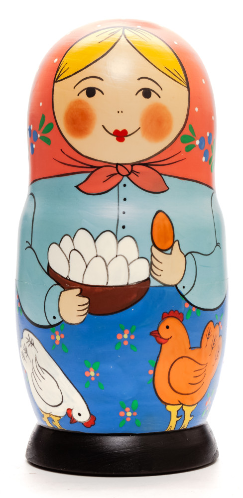 Shop Exclusive Nesting Dolls 160 mm Mistress with an Egg hand painted Traditional Russian Wooden Matryoshka doll 5 pcs (by Igor Malyutin) online at Skazka.site | Eligible for fast shipping and free returns. 160 mm Mistress with an Egg hand painted Traditional Russian Wooden Matryoshka doll 5 pcs (by Igor Malyutin)