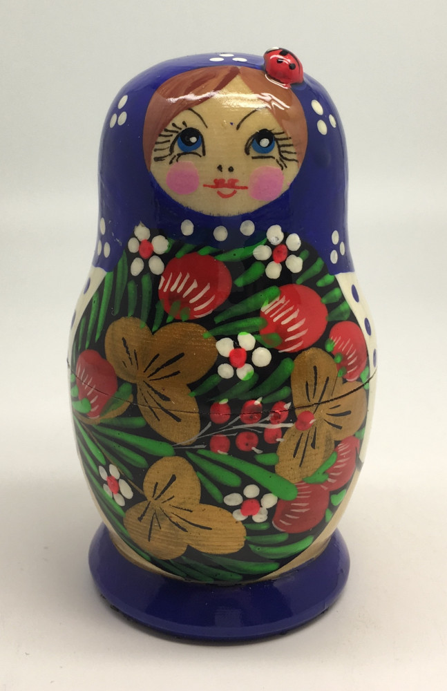 100 mm Maidan Art Hand Painted Matryoshka Doll with Ladybug 5 pcs (by Oleg Crafts)