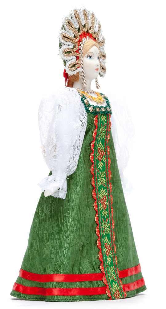 270 mm Russian Girl Doll in a Traditional Dress Porcelain Statue (by Le Russe)