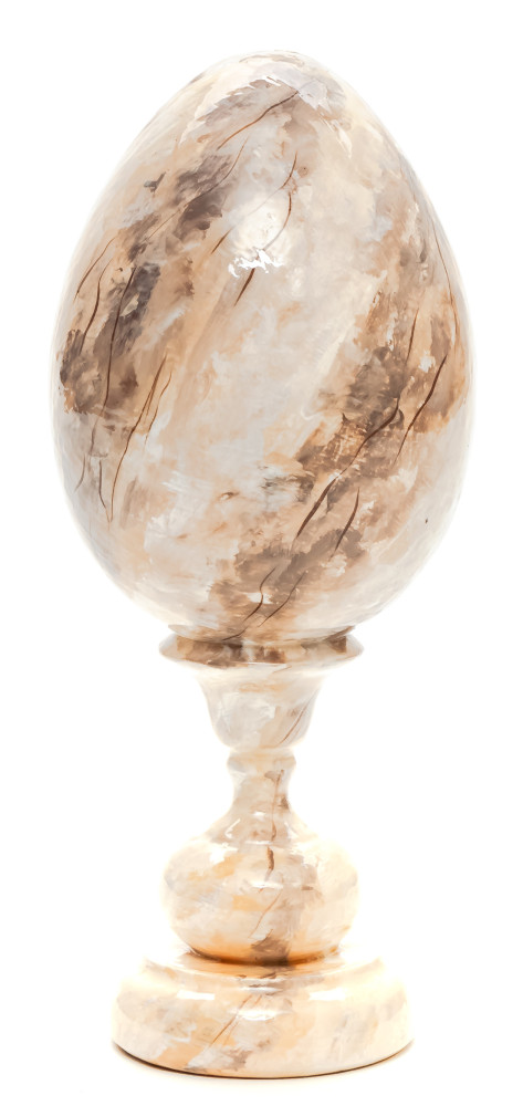 150mm Ballerina hand painted on red colored wooden Egg with standby (by Tatiana Crafts)