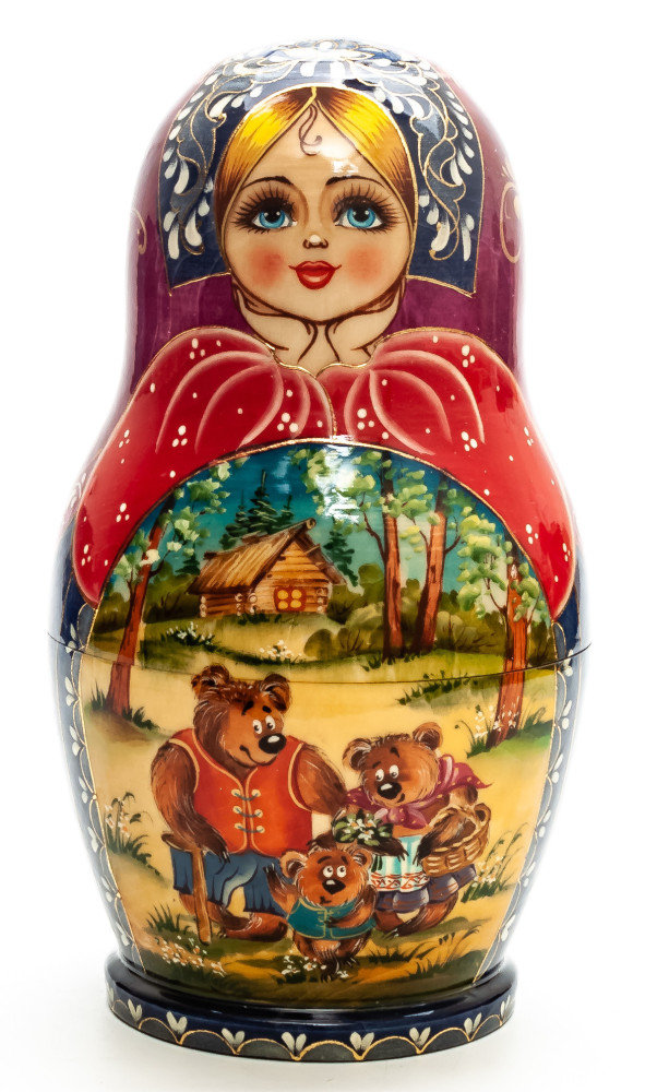 Shop Exclusive Nesting Dolls 200mm Goldilocks and the Three Bears hand painted Matryoshka round Doll 5pcs (by Skazka) online at Skazka.site | Eligible for fast shipping and free returns. 200mm Goldilocks and the Three Bears hand painted Matryoshka round Doll 5pcs (by Skazka)