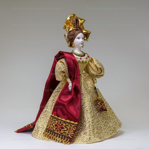 Russian Girl hand made Porcelain Doll in a 19th century Dress - 11 Inches (by Le Russe)