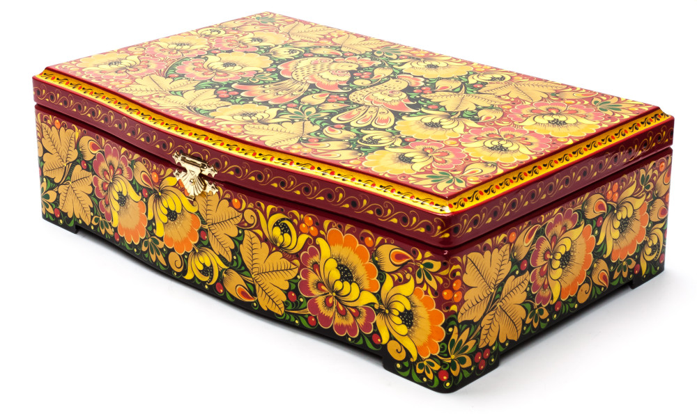 295x165 mm Khokhloma Painting Jewellery Wooden Box