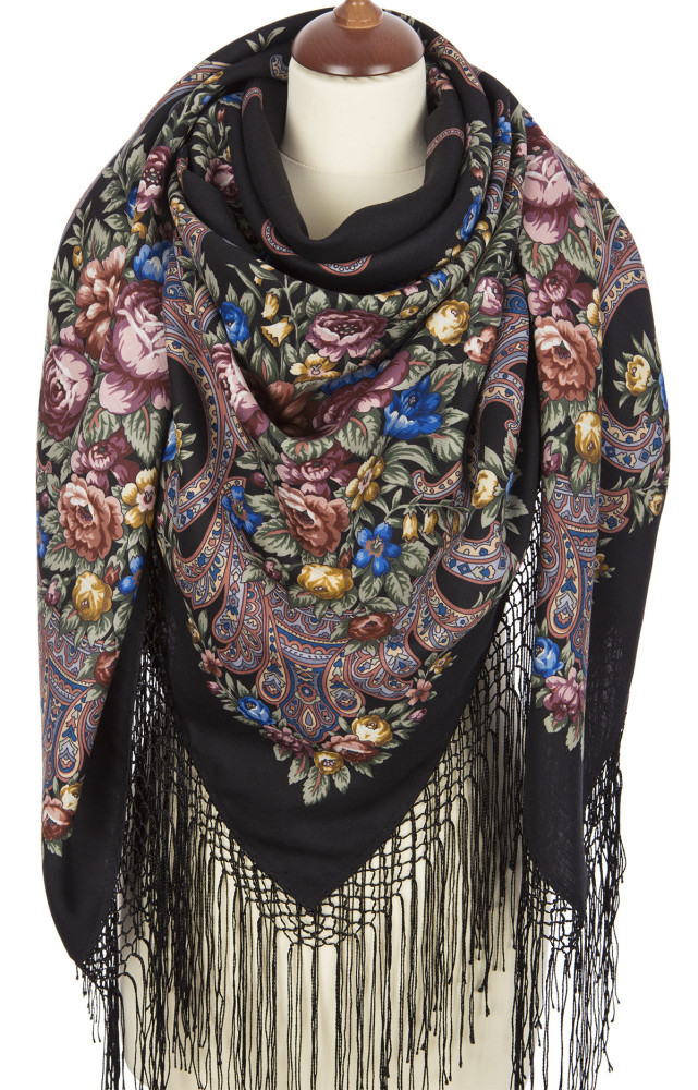Shop Thick Woolen Fabric Shawls with Silk Fringe 148x148 cm Шаль «Русские сезоны» online at Skazka.site | Eligible for fast shipping and free returns. Шаль «Русские сезоны»