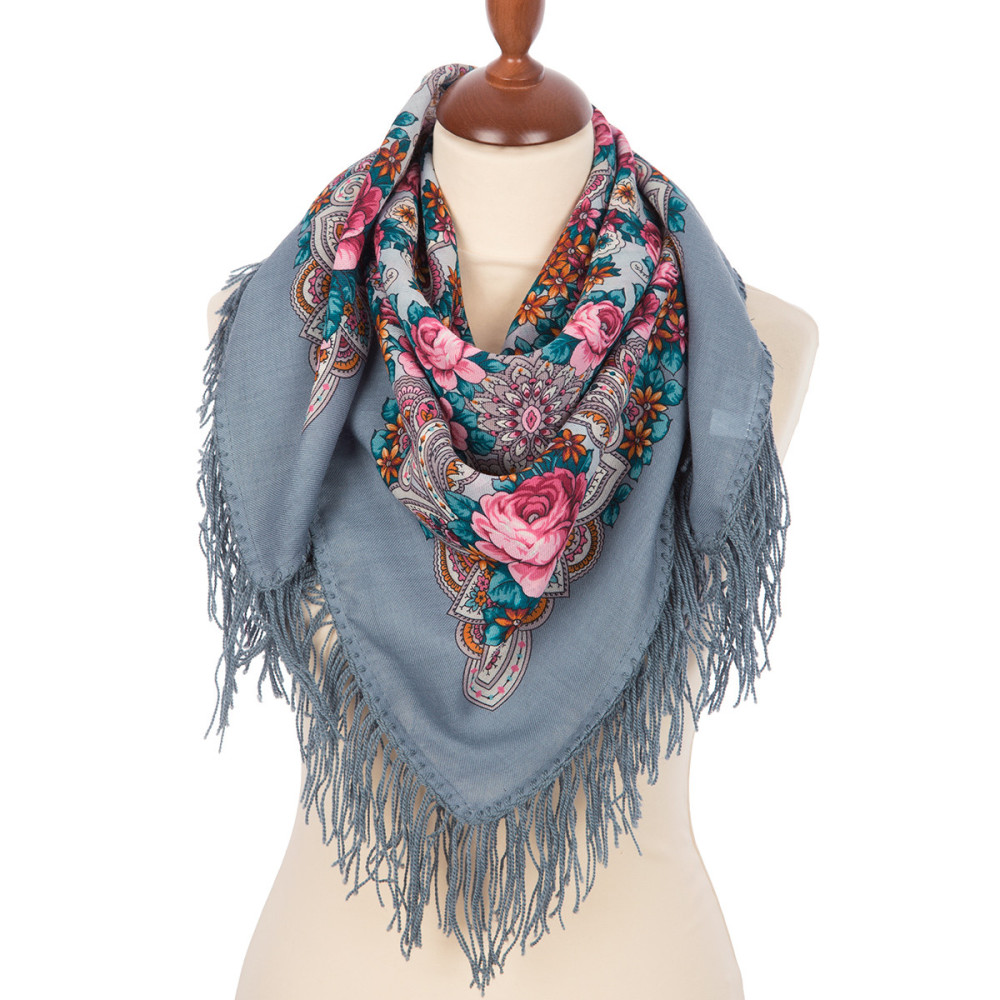 Shop Woolen Scarves with Woolen Fringe 89x89 cm 89x89 cm On the Wings of the Wind Woolen Shawl with Woolen Fringe Pavlovo Posad Manufactory online at Skazka.site | Eligible for fast shipping and free returns. 89x89 cm On the Wings of the Wind Woolen Shawl with Woolen Fringe Pavlovo Posad Manufactory