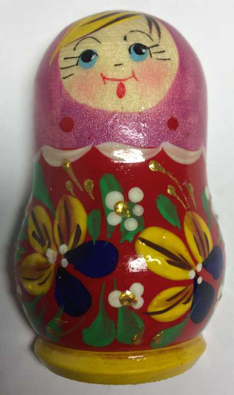 70 mm Russian Patterns hand painted wooden Fridge Magnet Matryoshka Doll Shape (by Mariya Wooden Magnets Studio)