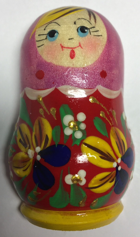 70 mm Russian Patterns hand painted wooden Fridge Magnet Matryoshka Doll Shape (by Mariya Wooden Magnets Studio)