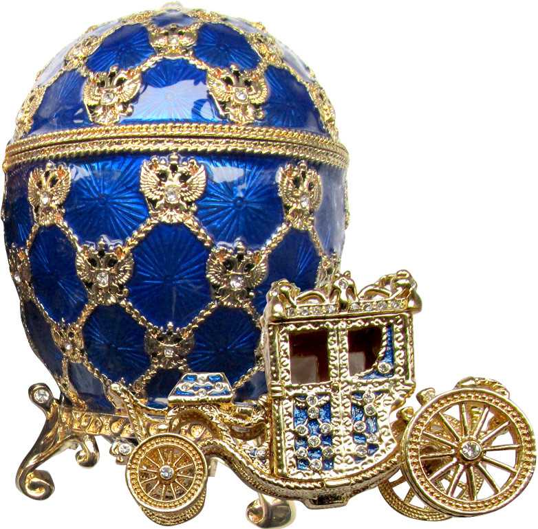 95 mm Imperial Coach and Dark Blue Imperial Coronation Easter Egg