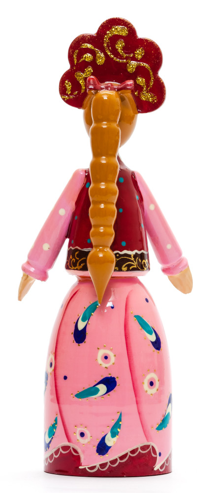 170 mm Russian Girl in Kokoshnik hand painted Wooden Doll (by Summer Shine)