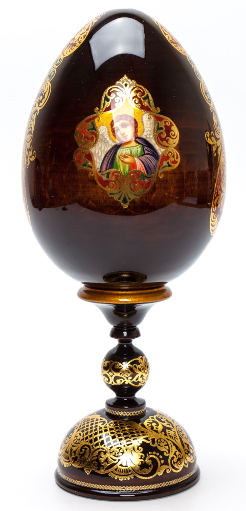 250 mm The Adoration of the Magi hand painted on wooden egg (by Hamlet Crafts)