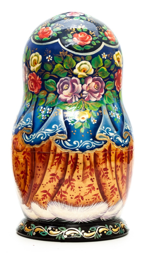 190mm Russian Winter hand painted Matryoshka doll 7pcs