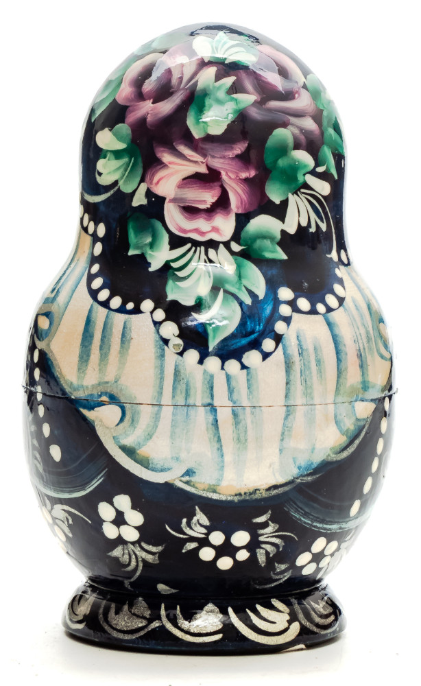 110mm Two Girls hand painted Matryoshka doll 5pcs
