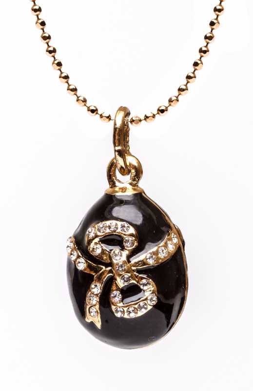 Bow Black Egg Pendant