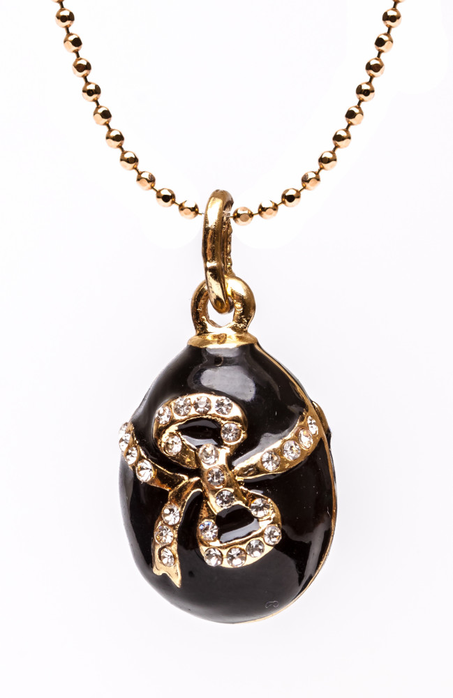 Bow Black Egg Pendant