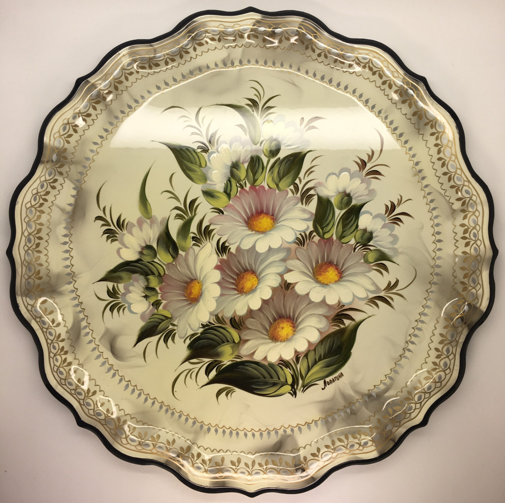 Zhostovo Hand Painted Metal Tray