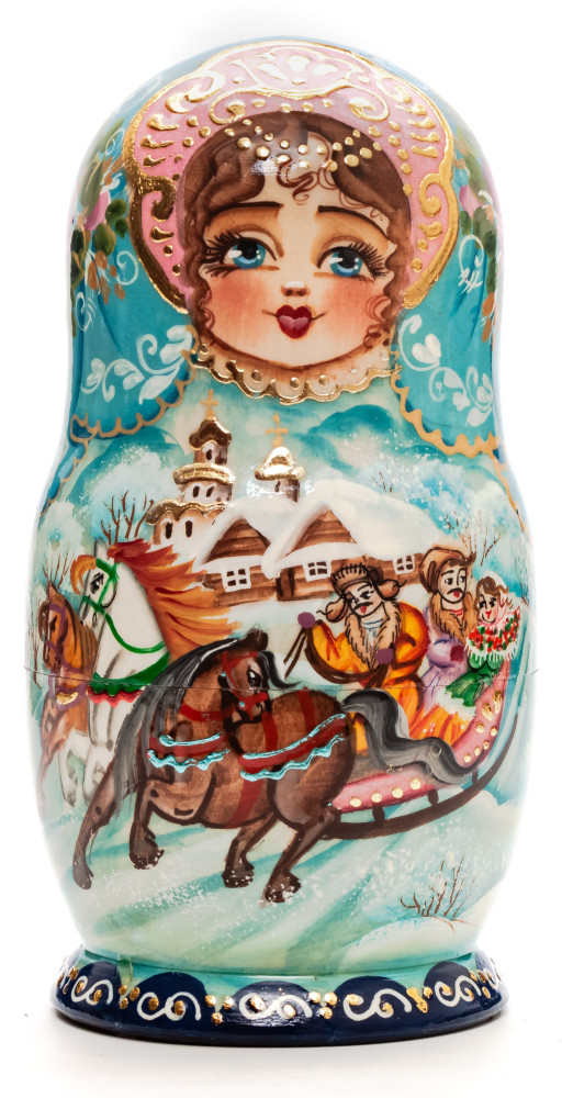 Shop Exclusive Nesting Dolls 160 mm Russian Troika hand painted on Wooden Matryoshka doll 5 pcs (by Valeria Crafts) online at Skazka.site | Eligible for fast shipping and free returns. 160 mm Russian Troika hand painted on Wooden Matryoshka doll 5 pcs (by Valeria Crafts)