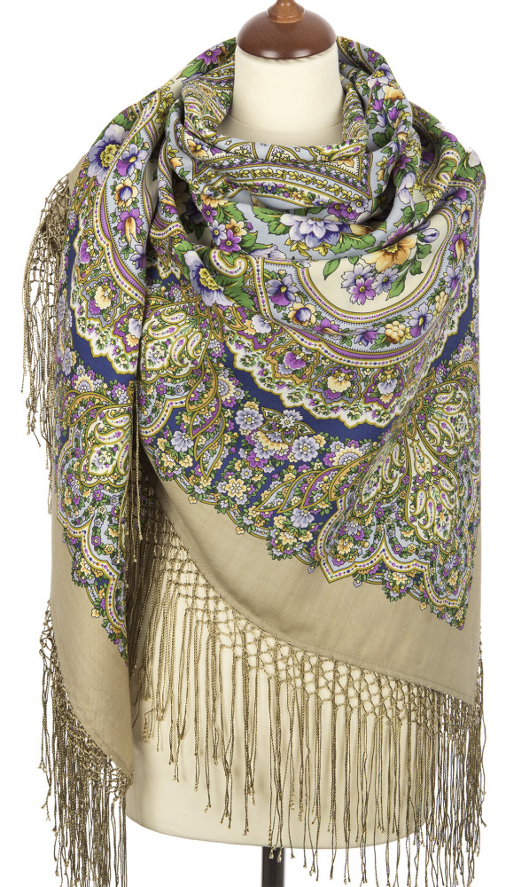 Shop Thick Woolen Fabric Shawls with Silk Fringe 148x148 cm Шаль «Идиллия» online at Skazka.site | Eligible for fast shipping and free returns. Шаль «Идиллия»
