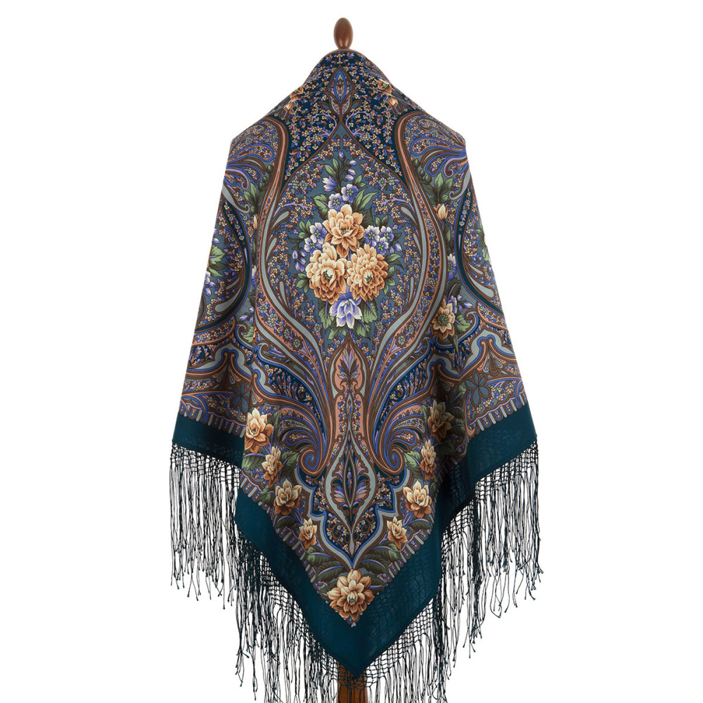 Shop Thick Woolen Fabric Shawls with Silk Fringe 148x148 cm Шаль «Карнавал» online at Skazka.site | Eligible for fast shipping and free returns. Шаль «Карнавал»