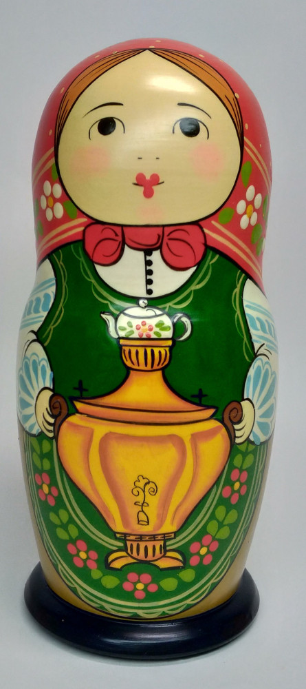 Shop Exclusive Nesting Dolls 160 mm Mistress with Samovar hand painted Traditional Russian Wooden Matryoshka doll 5 pcs (by Igor Malyutin) online at Skazka.site | Eligible for fast shipping and free returns. 160 mm Mistress with Samovar hand painted Traditional Russian Wooden Matryoshka doll 5 pcs (by Igor Malyutin)