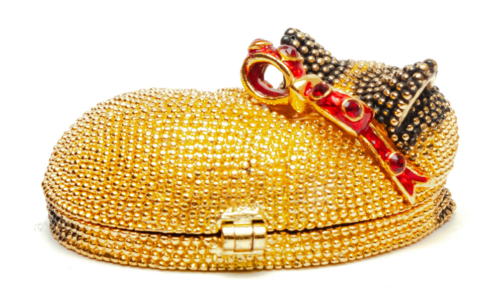 50 mm Small Cat Golden Jewellery Box