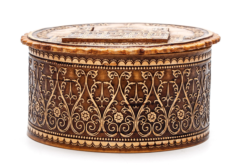 d 80 mm Cathedral of Christ the Saviour hand made Birchbark Jewelry Box (by Maxim Birch)