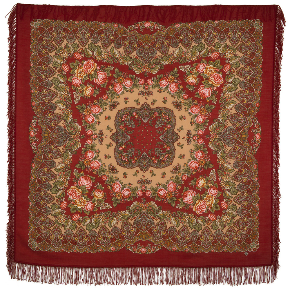 Shop Woolen Scarves with Woolen Fringe 146x146 cm 146x146 mm Slavic Holidays Woolen Shawl with Woolen Fringe Pavlovo Posad Manufactory online at Skazka.site | Eligible for fast shipping and free returns. 146x146 mm Slavic Holidays Woolen Shawl with Woolen Fringe Pavlovo Posad Manufactory