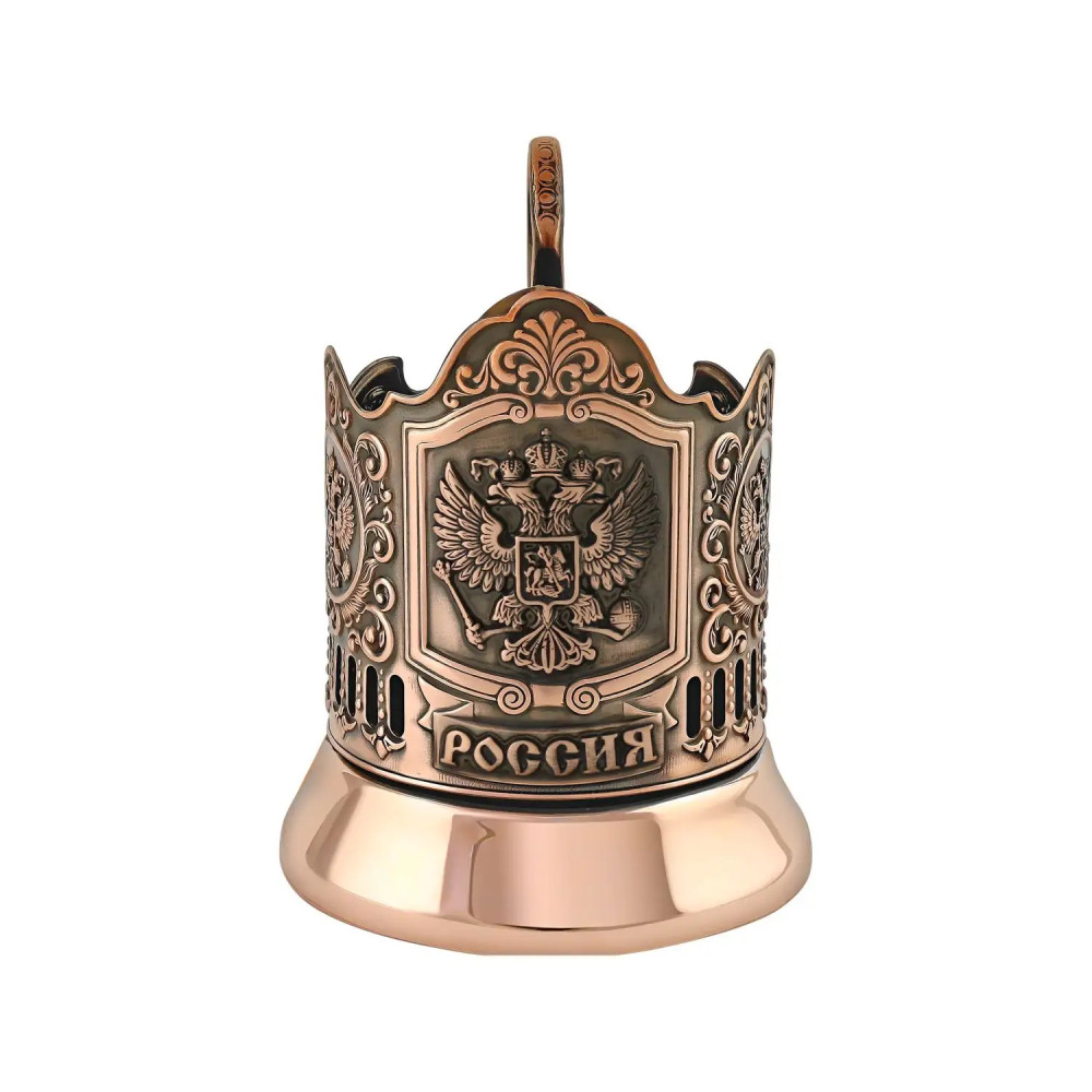 Coat of arms of the Russian Federation copper tea glass holder