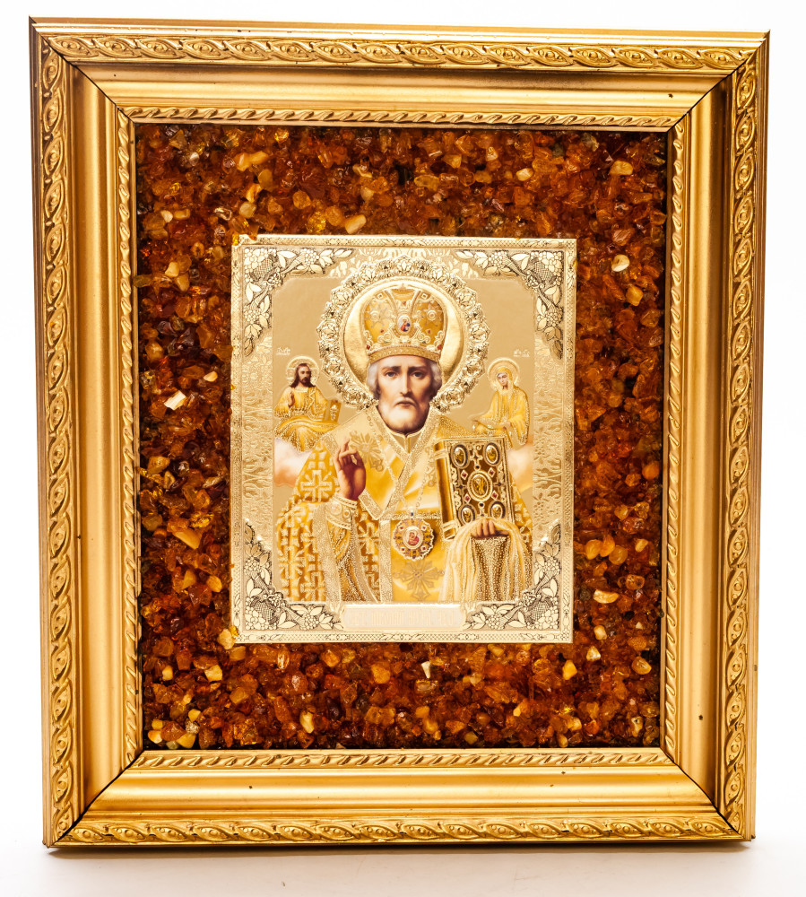 190x220mm Saint Nicholas handpainted wooden Icon (by Galina Studio)