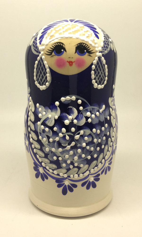 Gzhel Matryoshka Doll 5pcs Medium