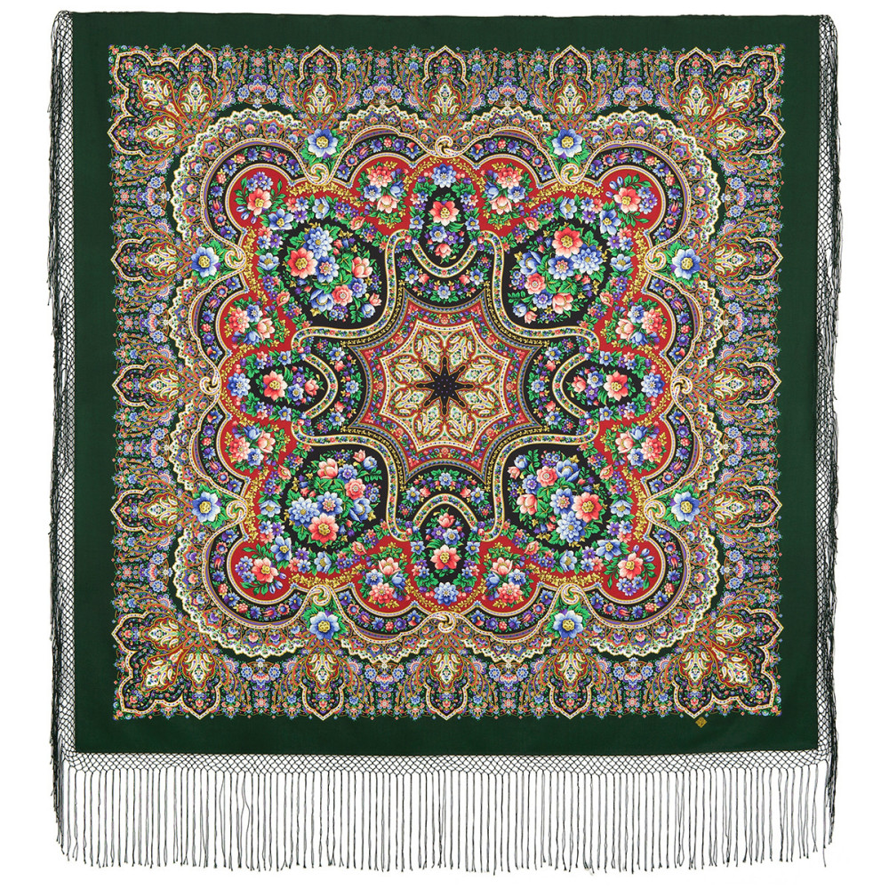 Shop Thick Woolen Fabric Shawls with Silk Fringe 148x148 cm Шаль «Идиллия» online at Skazka.site | Eligible for fast shipping and free returns. Шаль «Идиллия»