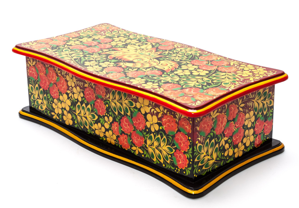 300x180 mm Khokhloma Painting Jewellery Wooden Box