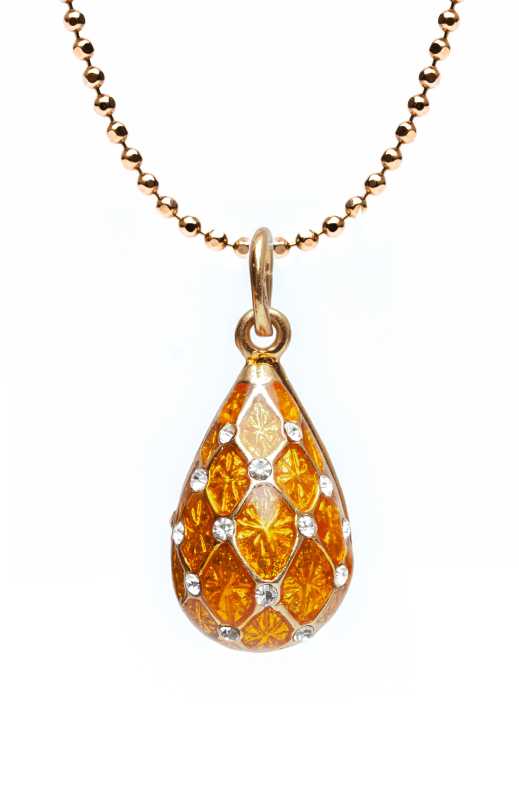 Water Drop with a Mesh Yellow Egg Pendant