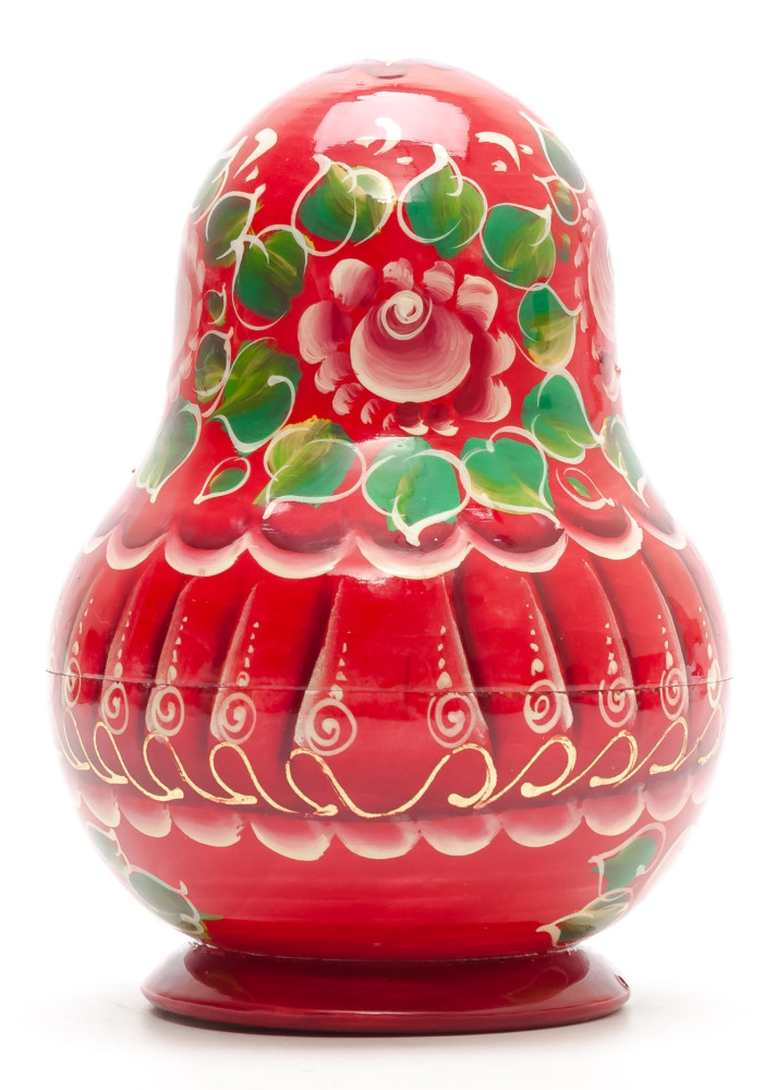 160 mm Moscow Saint Basil Cathedral hand painted burnt Matryoshka round Doll 10 pcs inside (by Valery Studio)