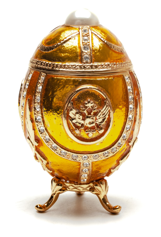 80 mm Golden Easter Egg with an Eagle and a Peal
