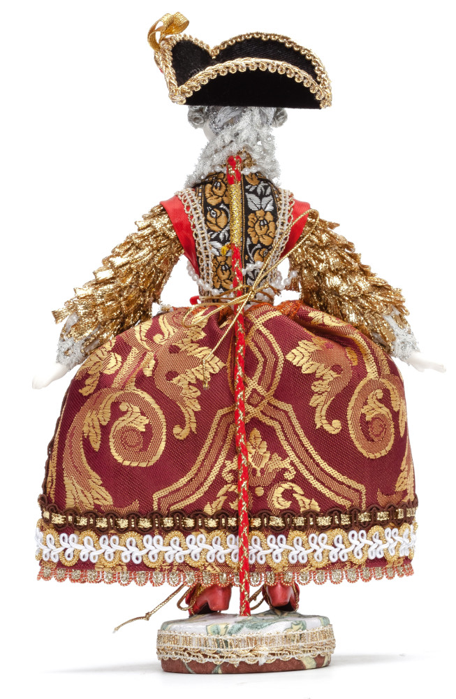 Countess in 18th Century Dress and Hat Porcelain Doll on a Stand - 10 Inches