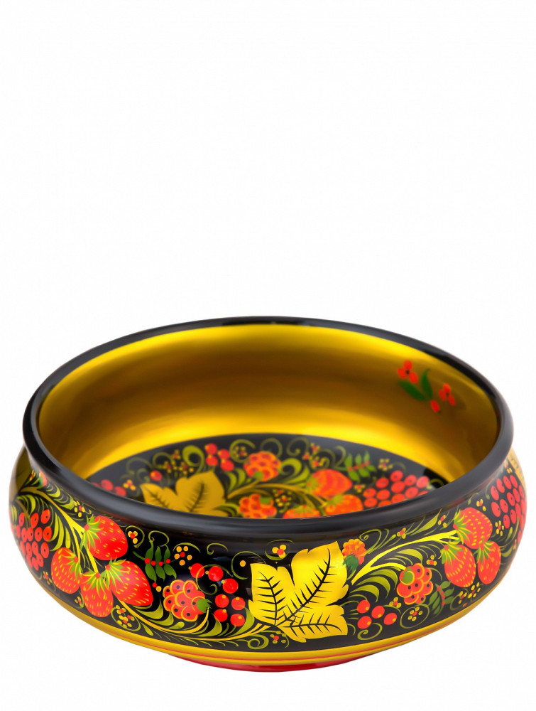 80x200 Khokhloma handpainted Open Small Vegetable Bowl wooden