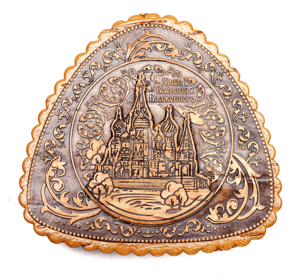 115x100 mm Saint Basil Cathedral hand made Birchbark Jewelry Box (by Maxim Birch)