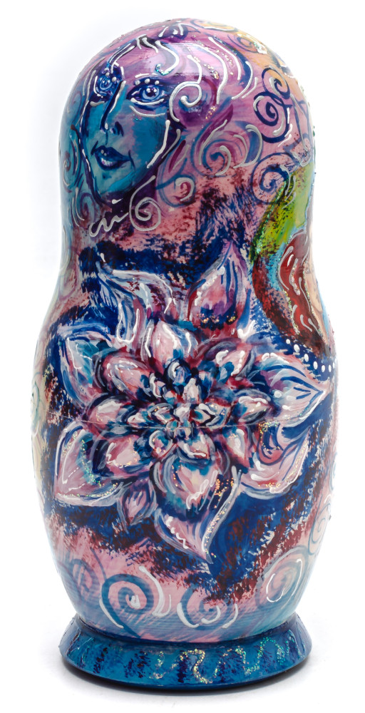 180 mm Pandora handpainted Wooden Matryoshka Doll 5 pcs (by Skazka)