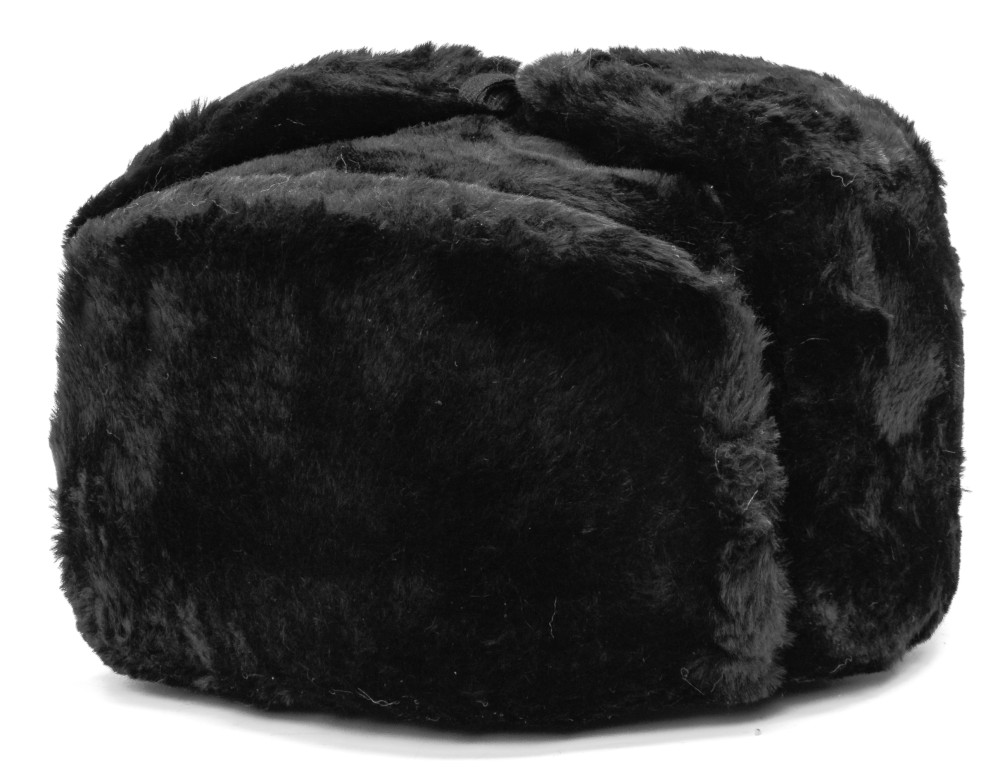 Russian Ushanka Winter Hat (black, any size)