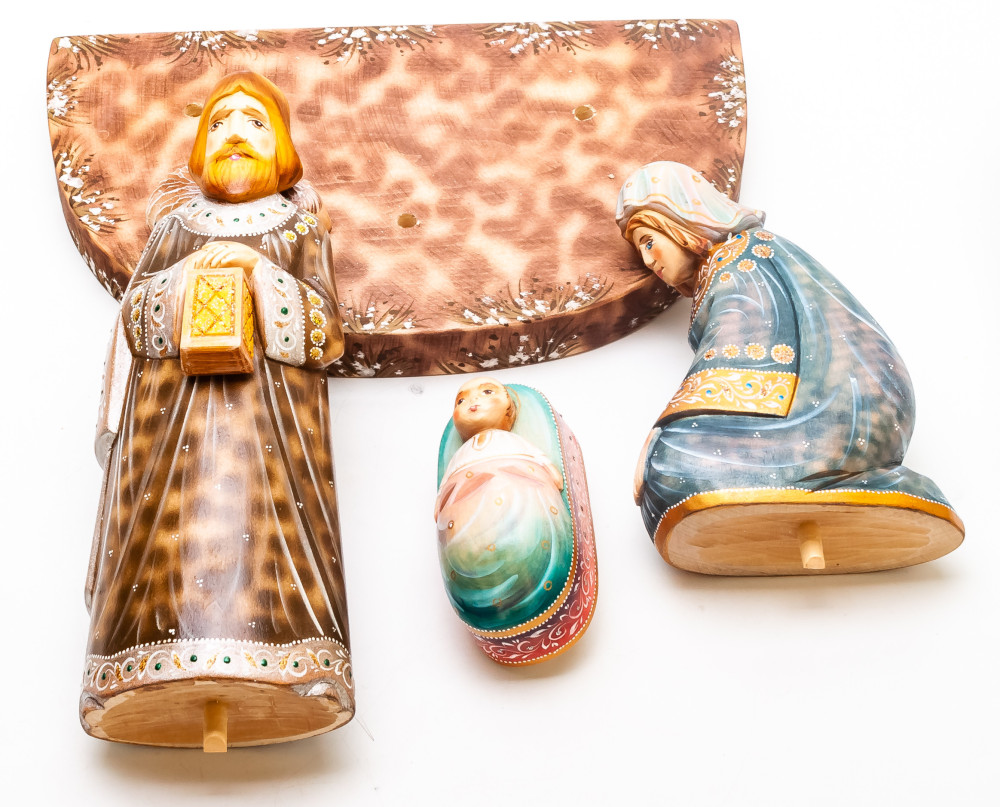 Nativity Set of 7 handpainted Carving Wooden Figures