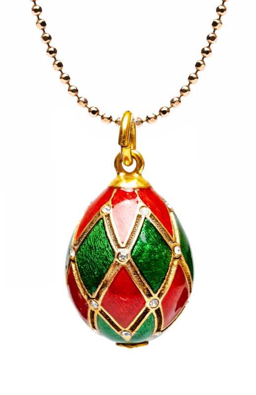 Arlecchino Red and Green Egg Pendant