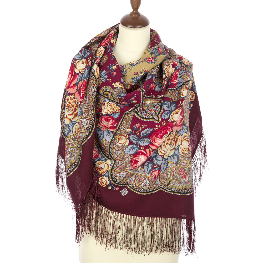 Shop Double-Thread Woolen Yarn Scarves with Silk Fringe 135x135 cm Платок «Розовые дали» online at Skazka.site | Eligible for fast shipping and free returns. Платок «Розовые дали»