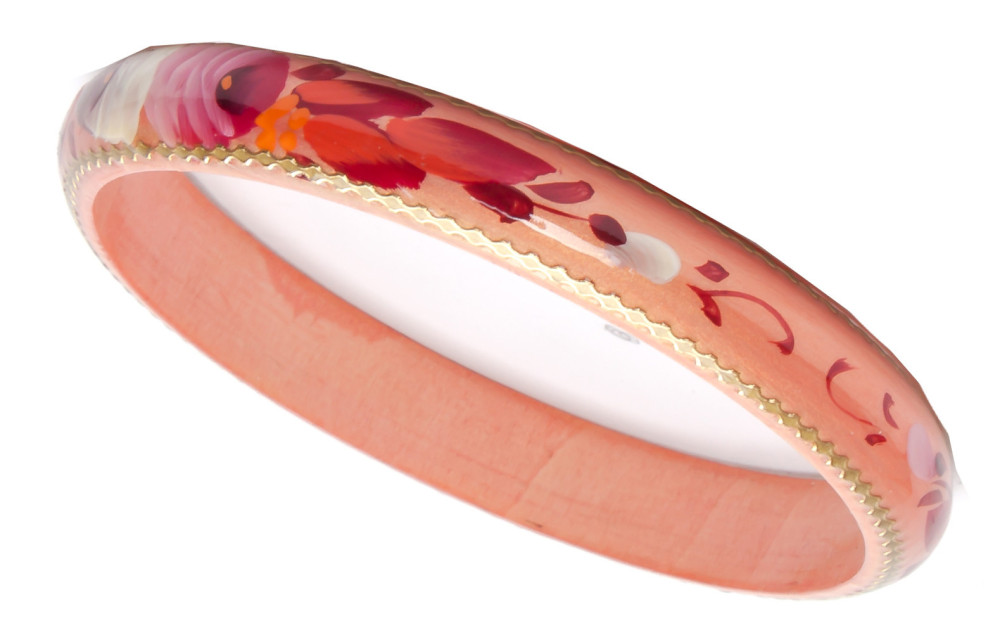 80x13 mm Zhostovo Hand Painted Bracelet (by Lada Workshop)